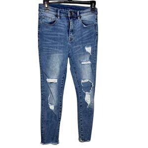 BDG High Rise Medium Wash Stretch Denim Distressed Skinny Jeans Womens Size 4
